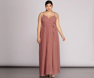 Plus Helena Formal Sleeveless Chiffon Dress