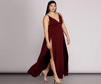 Plus Galilea Formal High Slit Dress