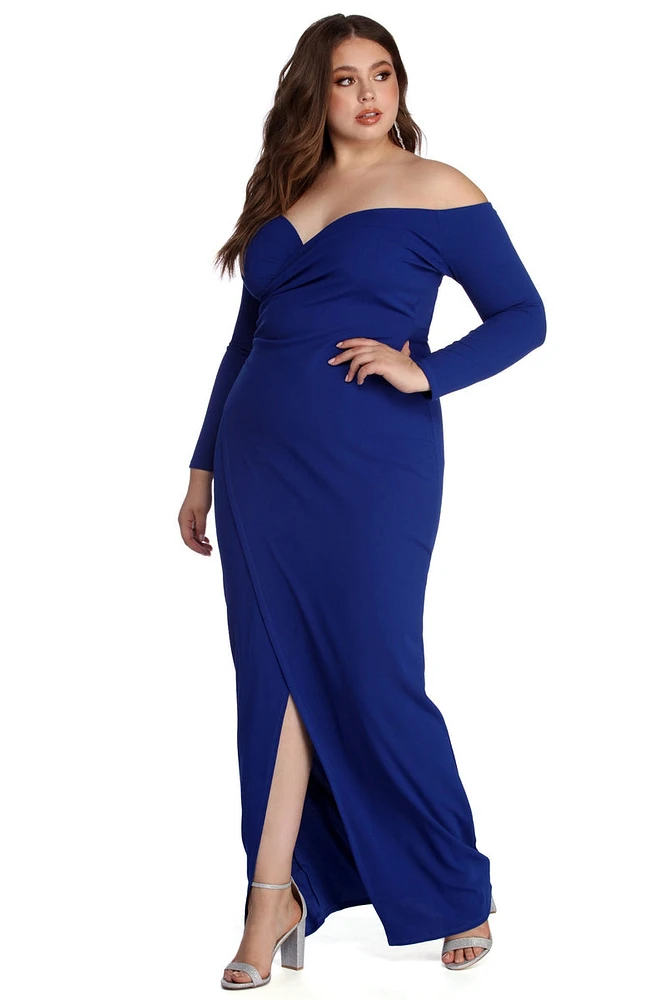 Plus Dianna Evening Wrap Dress