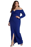 Plus Dianna Evening Wrap Dress