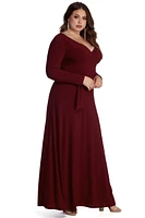 Plus Heather Wrap Formal Dress