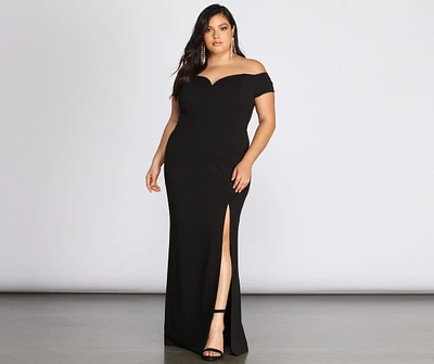 Plus Oriana Off-Shoulder Gown