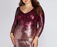 Plus Ombre Sequin Dress