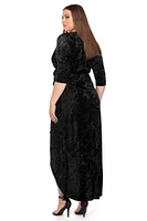 Plus Velvet Wrap Dress