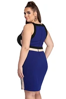 Plus Color Block Midi Dress