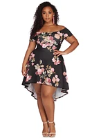 Plus Spring Into Floral Skater Dress