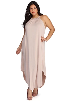 Plus Casual Knit Maxi Dress