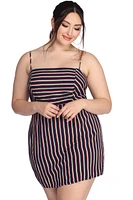 Plus Striped Style Dress