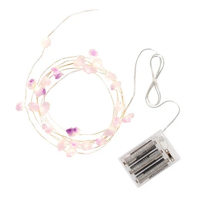 Genuine Amethyst Micro LED Battery Operated String Lights
