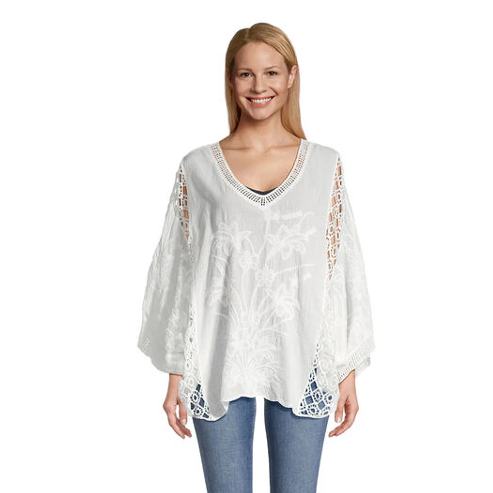 World Market Avela White Lace Floral Embroidered Top - World Market in  Irvine, CA