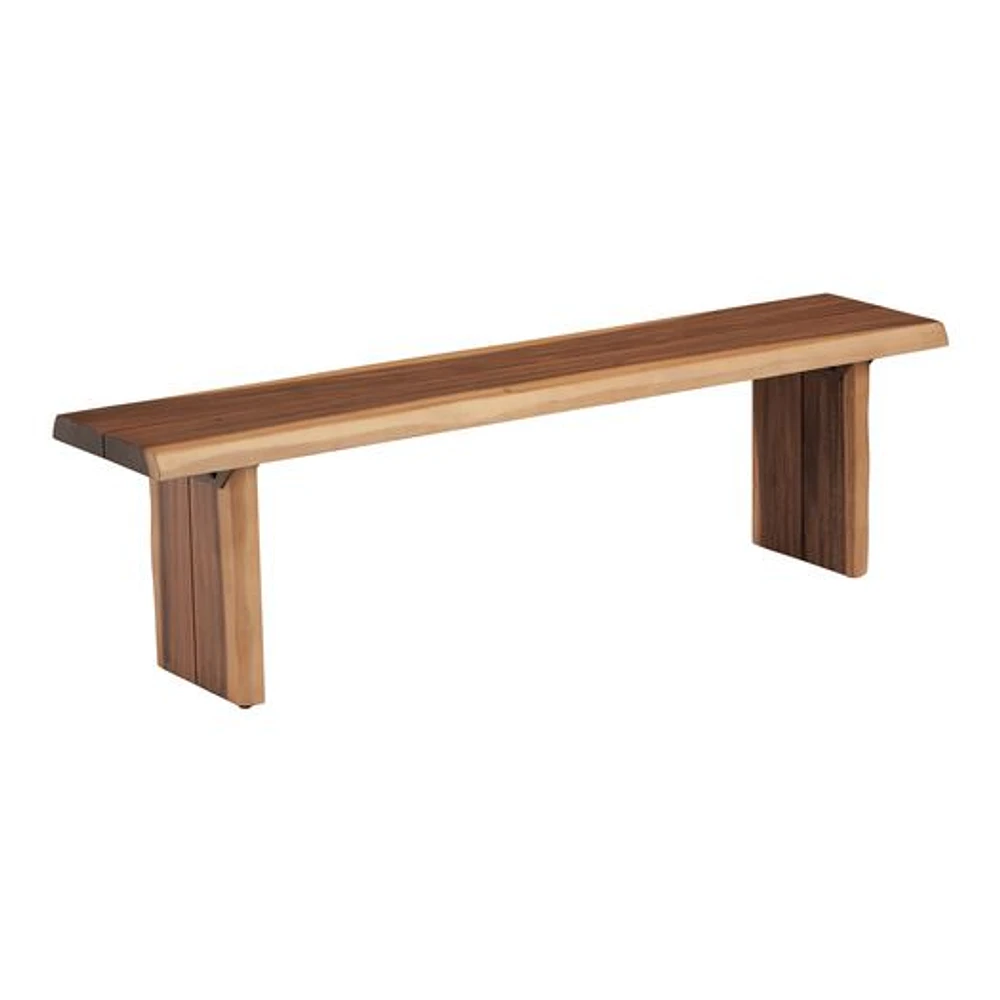 World Market Sansur Rustic Pecan Live Edge Wood Dining Bench | The Market  Place