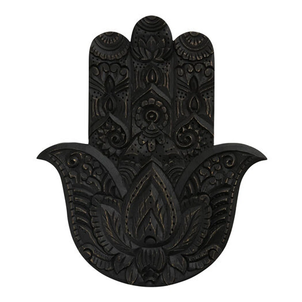 World Market Black Hand Carved Mango Wood Hamsa Wall Decor | The Market  Place