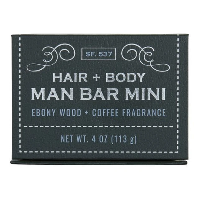 SF Soap Co. Ebony Wood & Coffee Mini Man Bar Soap