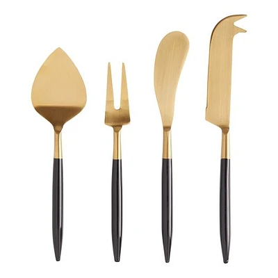 Shay Black And Gold Cheese Knives 4 Piece Set