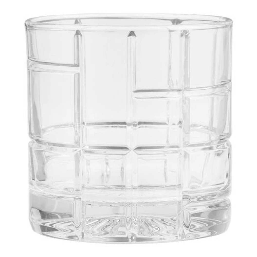 World Market Elliot Pressed Grid Double Old Fashioned Glass | The Market  Place