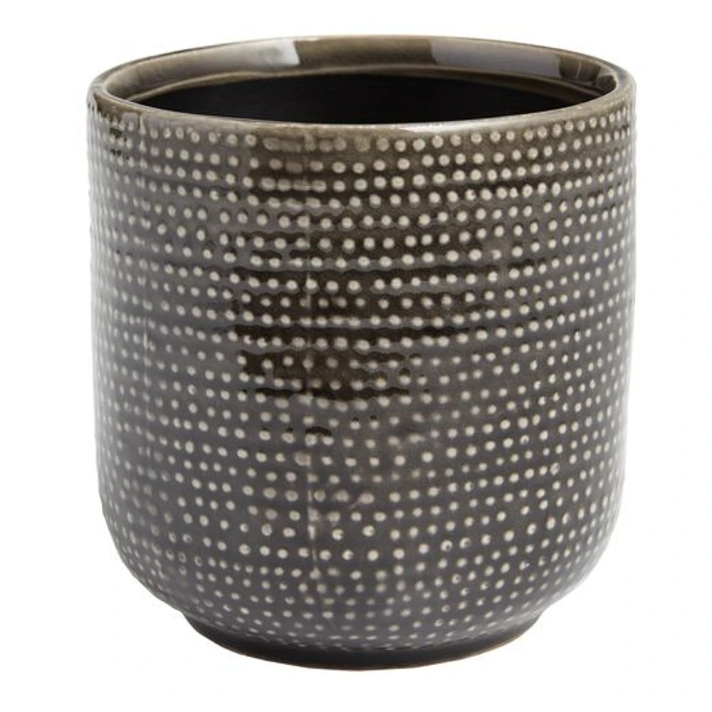 World Market Black Dot Reactive Glaze Ceramic Planter | The Market Place