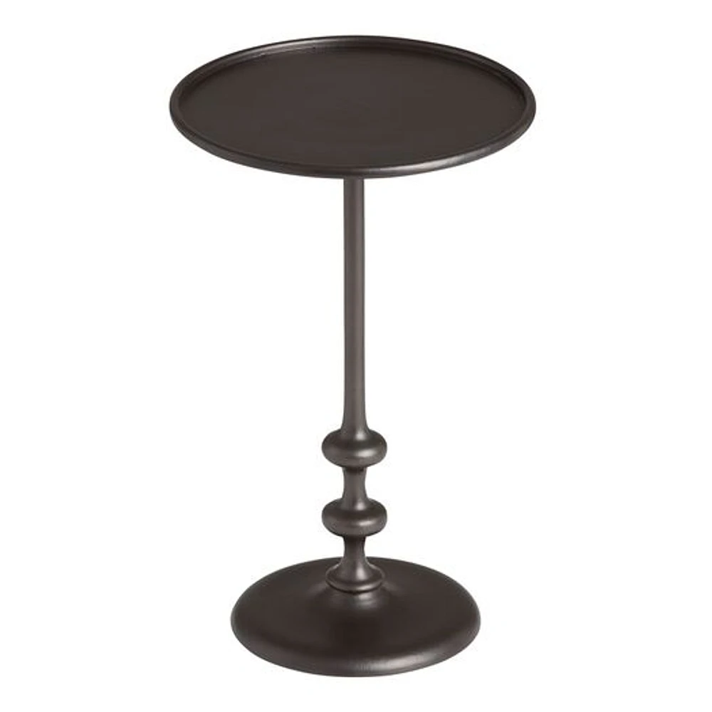 World Market Kitt Round Blackened Bronze Bobbin End Table | The Market Place