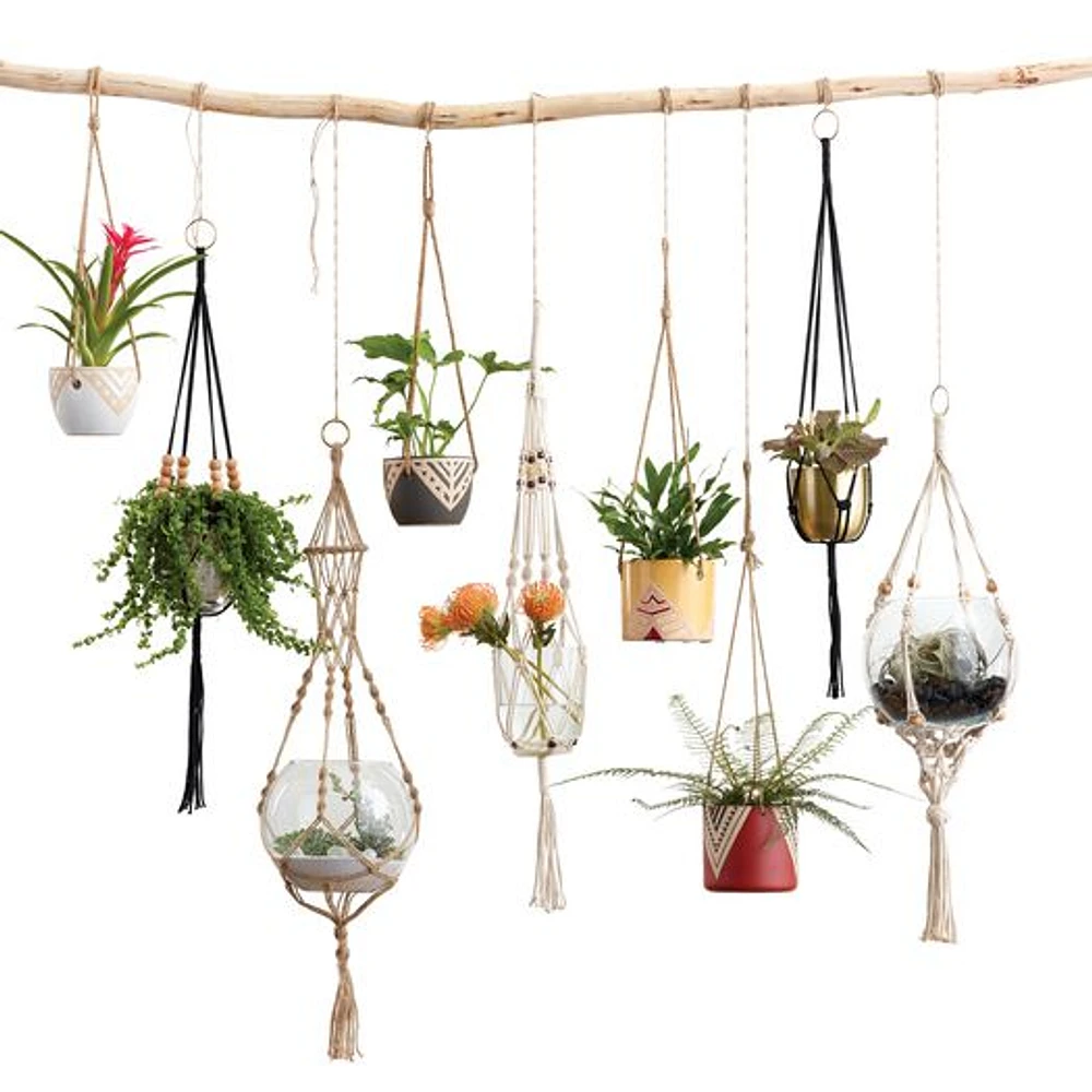 World Market Natural Bead Macrame Plant Hanger | The Market Place