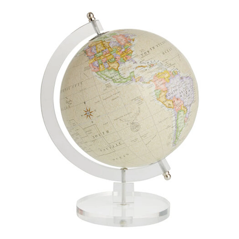 World Market Small Tan Globe With Clear Acrylic Stand | The Market Place