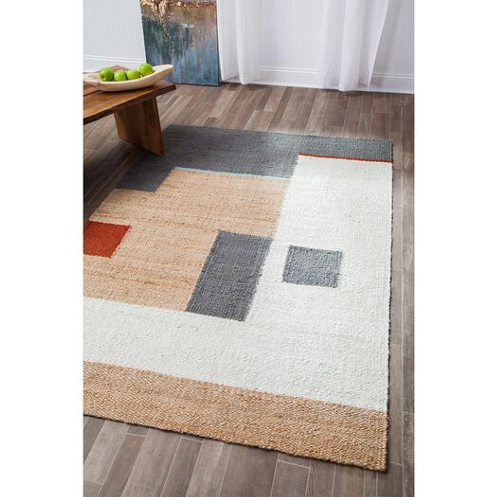 World Market Tan and Ivory Abstract Woven Jute Heera Area Rug | The Market  Place