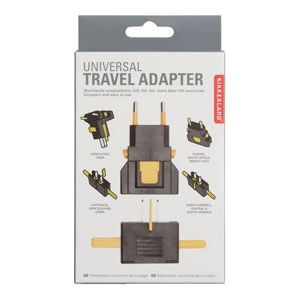 World Market Kikkerland Black Adjustable Universal Travel Adapter | The  Market Place