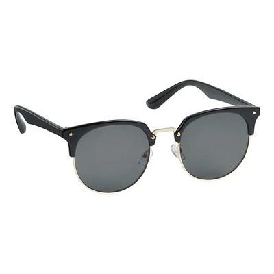 Classic Black And Gold Browline Sunglasses