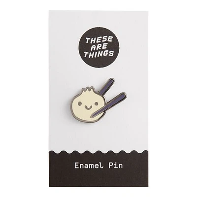 Dumpling and Chopsticks Enamel Pin
