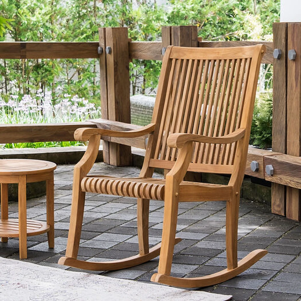 World Market Vero Teak Wood Rocking Chair | The Market Place