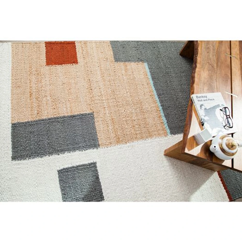 World Market Tan and Ivory Abstract Woven Jute Heera Area Rug | The Market  Place