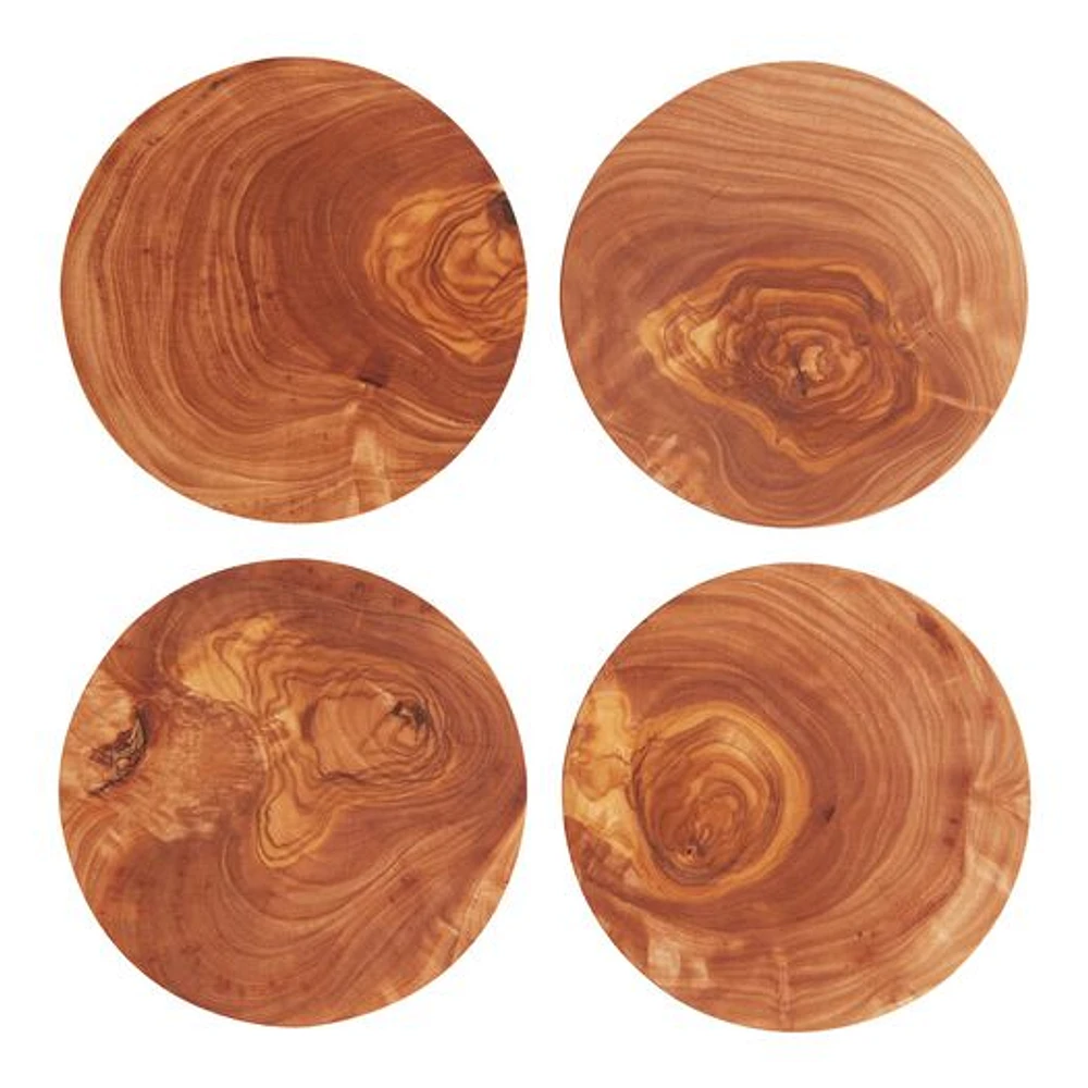 World Market Round Olive Wood Coasters 4 Pack | The Market Place