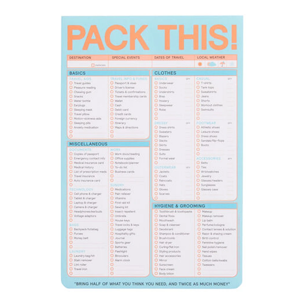 World Market Knock Knock Pack This List Pad | The Market Place