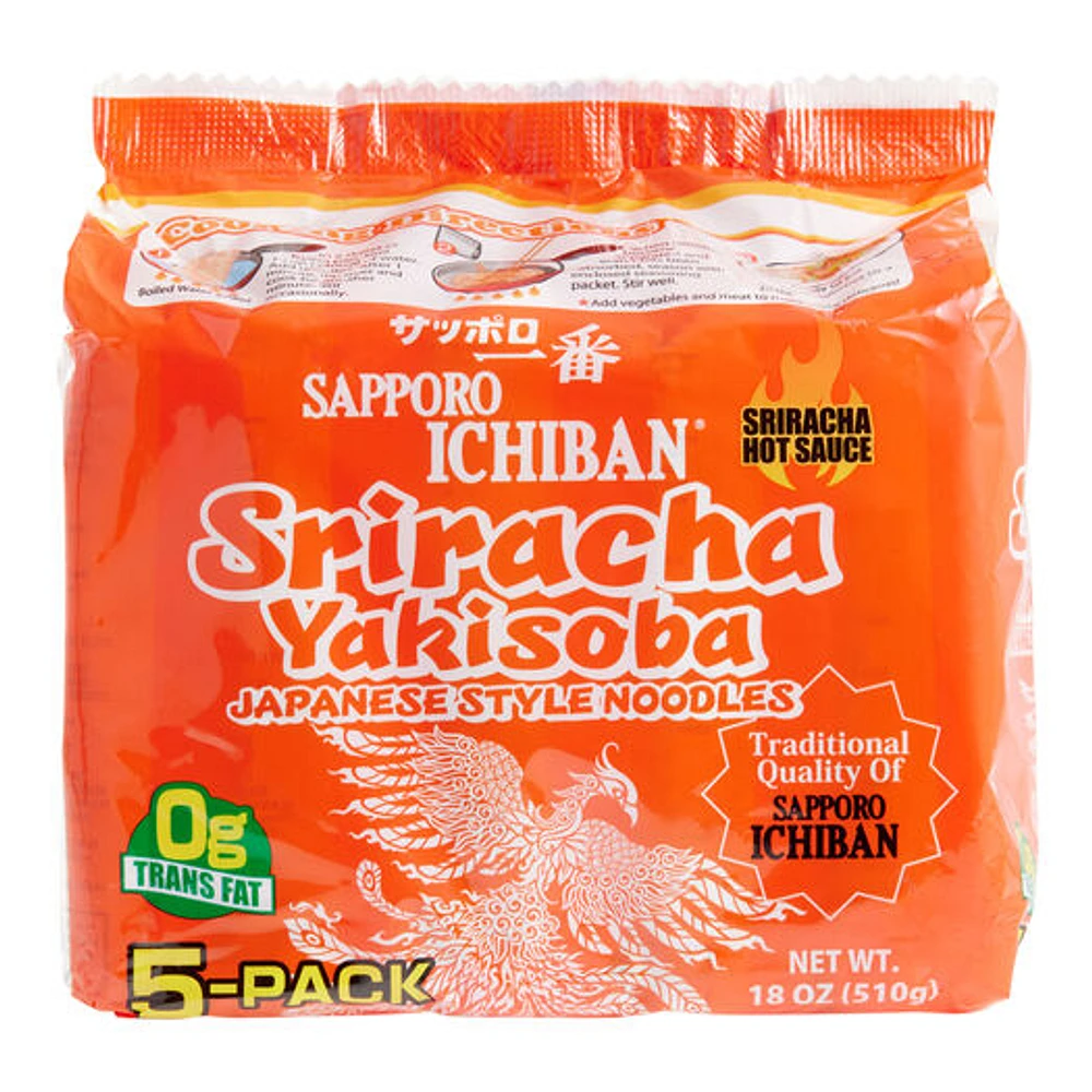 World Market Sapporo Ichiban Sriracha Yakisoba Instant Noodles 5 Pack | The  Market Place