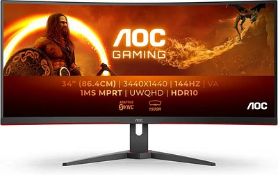 Monitor Curvo AOC CU34G2XE/BK (34'' - QHD - Led VA)