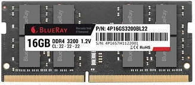 Memória RAM 16GB DDR4 3200 SO-DIMM (1X16GB) CL22 Blueray