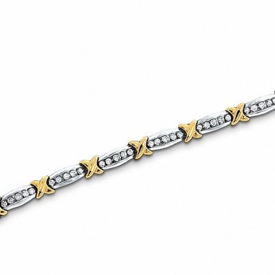 1 CT. T.w. Diamond Fashion "X" Bracelet in 10K Two-Tone Gold