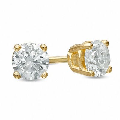 1/2 CT. T.w. Diamond Solitaire Stud Earrings in 14K Gold