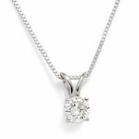 1/3 CT. Diamond Solitaire Pendant in 14K White Gold