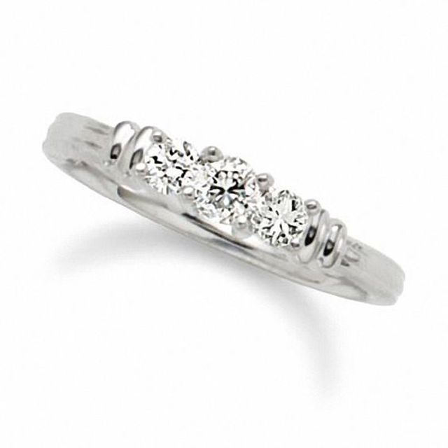 1/2 CT. T.w. Diamond Three Stone Ring in Platinum