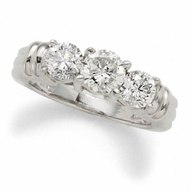 2 CT. T.w. Diamond Three Stone Ring in Platinum