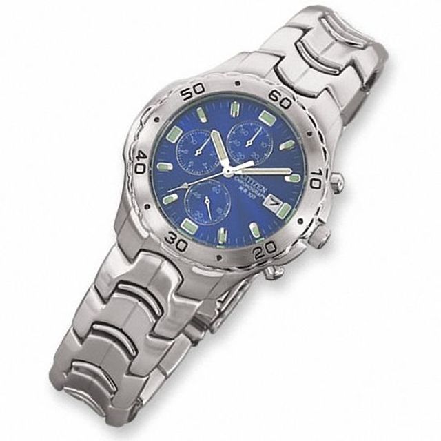 Men's Citizen Quartz Chronograph Watch with Blue Dial (Model: An0950-53L)