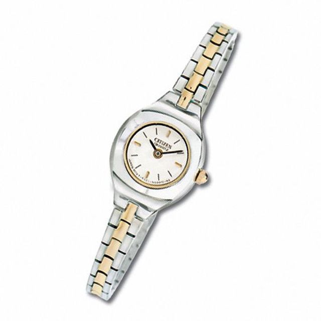 Ladies' Citizen Two-Tone Bracelet Watch with White Dial (Model: Ek3294-53A)