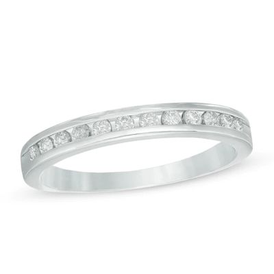 1/4 CT. T.w. Diamond Channel Band in 10K White Gold