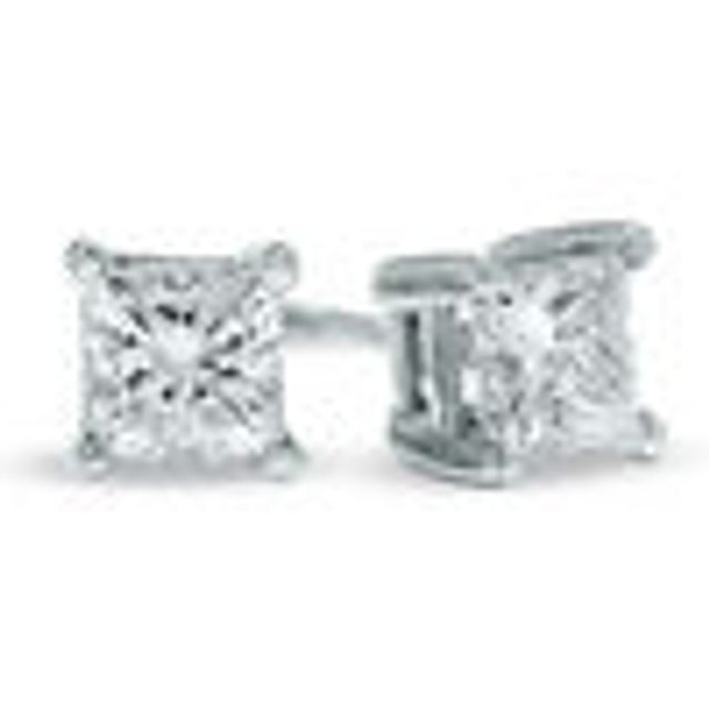 FINE JEWELRY Gold Close Out 1 CT. T.W. Genuine White Crystal 14K Gold 6mm  Round Stud Earrings