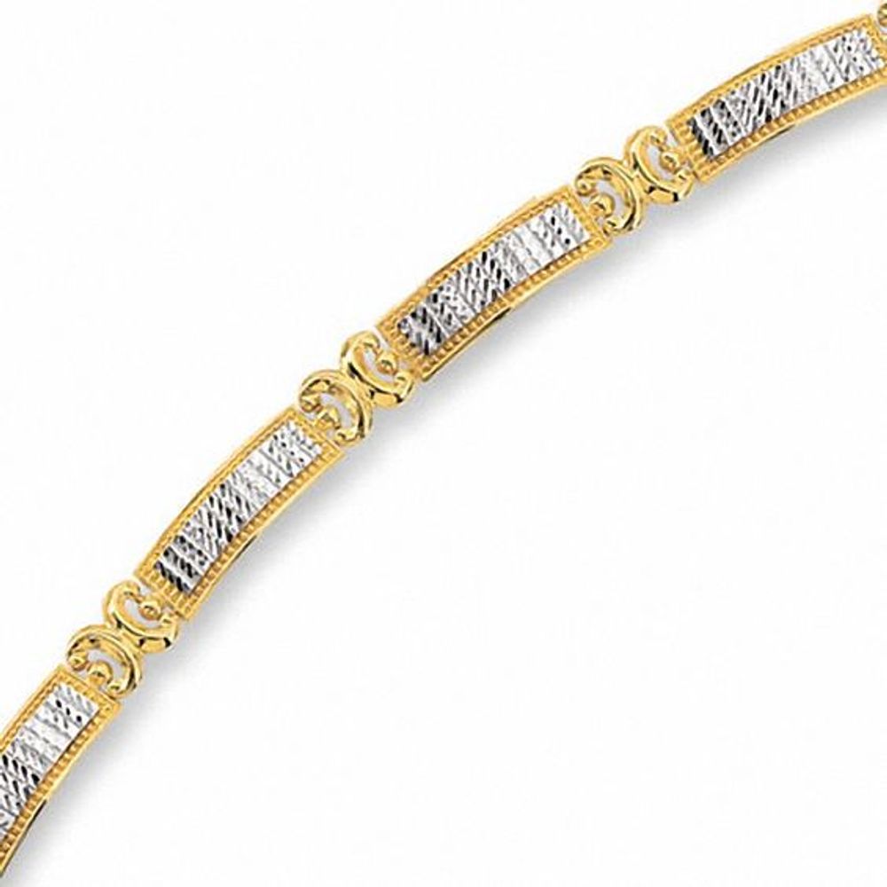 14K Two-Tone Gold Bridges and Bars Bracelet
