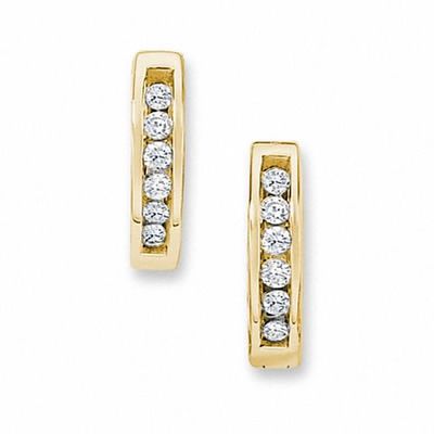 1/ CT. T.w. Diamond Huggie Hoop Earrings in 10K Gold