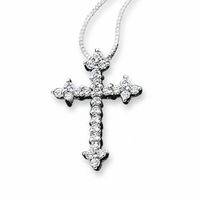 1/4 CT. T.w. Certified Flawless Diamond Gothic Cross Pendant in 14K White Gold