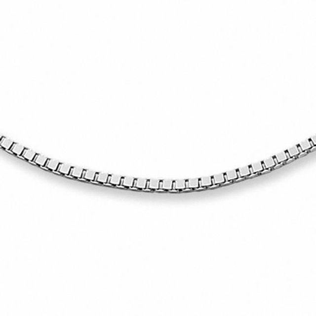 Ladies' 0.78mm Box Chain Necklace in 14K White Gold - 20"