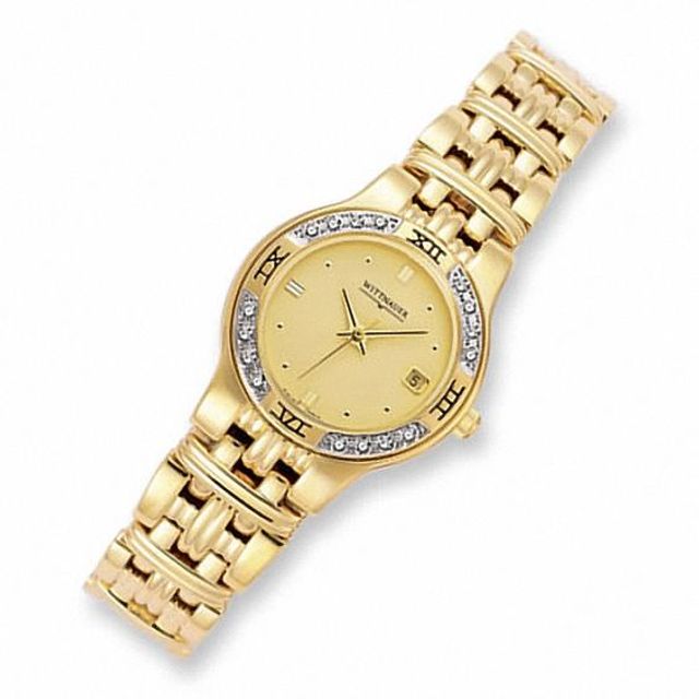 Ladies' Wittnauer Laureate Diamond Accent Gold-Tone Watch (Model: 12R11)