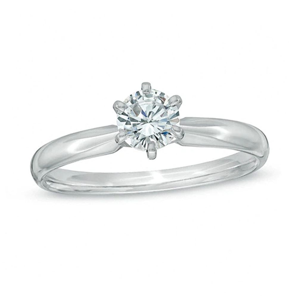 CT. Diamond Solitaire Engagement Ring in 14K White Gold (I/I2