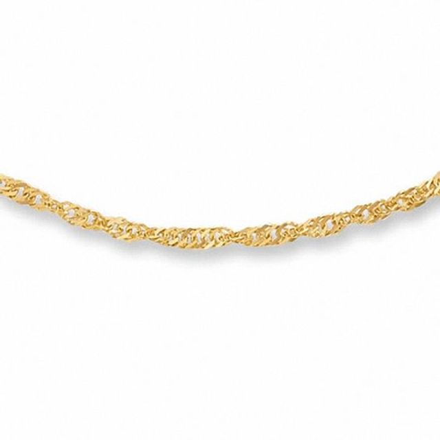 Ladies' 1.2mm Singapore Chain Necklace in 14K Gold - 18"
